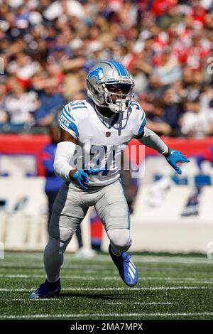 Detroit Lions safety Kerby Joseph prays in the end zone before an NFL  football game against the Chicago Bears Sunday, Nov. 13, 2022, in Chicago.  (AP Photo/Charles Rex Arbogast Stock Photo - Alamy