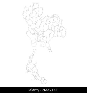 Thailand political map of administrative divisions Stock Vector