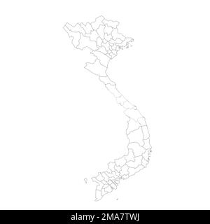 Vietnam political map of administrative divisions Stock Vector