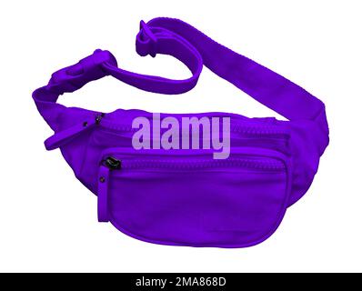 Violet waist bag for women, isolated on white. Clipping path included. Stock Photo