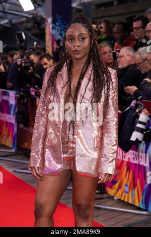 Crystal Clarke poses for photographers upon arrival for the premiere of