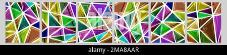 Set of vector cover notebook design. Abstract rainbow minimal triangles halftone template design for notebook paper, copybook brochures, book Stock Vector