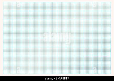 Millimeter graph paper grid. Abstract squared background. Geometric pattern for school, technical engineering line scale measurement. Lined blank for Stock Vector