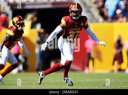 Washington Commanders cornerback Rachad Wildgoose (37) runs during an NFL  football game against the Green Bay Packers, Sunday, October 23, 2022 in  Landover. (AP Photo/Daniel Kucin Jr Stock Photo - Alamy