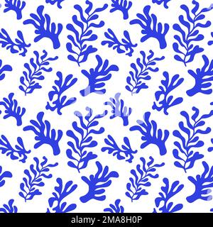 Abstract leaf cutout shapes seamless pattern. Matisse style Stock Vector