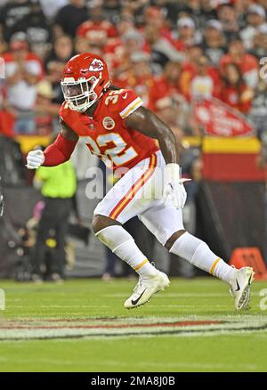 New Orleans, Louisiana, USA. 13th Aug, 2023. (front to back) Kansas City  Chiefs linebacker Nick Bolton is tackled by New Orleans Saints linebacker  Ty Summers in an NFL preseason game in New