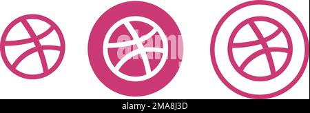 An editable web icon set of basketball, dribble icons Stock Vector