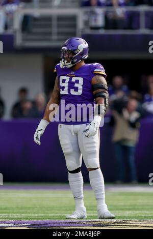 Minnesota Vikings defensive end Jonathan Bullard (93) lines up during a NFL  football game against the Miami Dolphins, Sunday, Oct.16, 2022 in Miami  Gardens, Fla. (AP Photo/Alex Menendez Stock Photo - Alamy