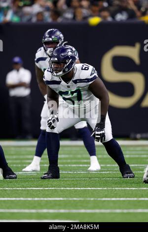 New Orleans Saints offensive tackle James Hurst (74) in action during an  NFL football game against the Seattle Seahawks, Sunday, Oct. 9, 2022, in  New Orleans. (AP Photo/Tyler Kaufman Stock Photo - Alamy