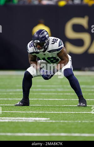 Seattle Seahawks linebacker Christian Jones (48) in action during an NFL  football game against the New Orleans Saints, Sunday, Oct. 9, 2022, in New  Orleans. (AP Photo/Tyler Kaufman Stock Photo - Alamy