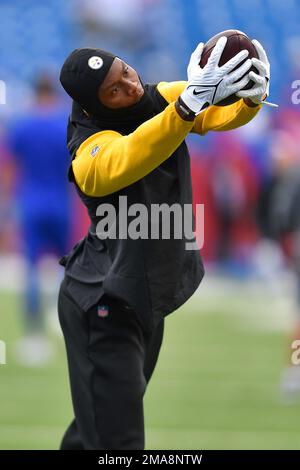 Pittsburgh Steelers wide receiver George Pickens (14) scores during the  first half of an NFL football game against the New Orleans Saints in  Pittsburgh, Sunday, Nov. 13, 2022. (AP Photo/Don Wright Stock