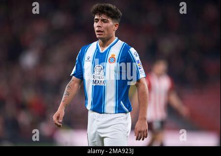 Nico Melamed of RCD Espanyol during the Copa del Rey match between Athletic Club v RCD Espanyol at San Mames Stadium on January 18, 2023, in Bilbao, V Stock Photo