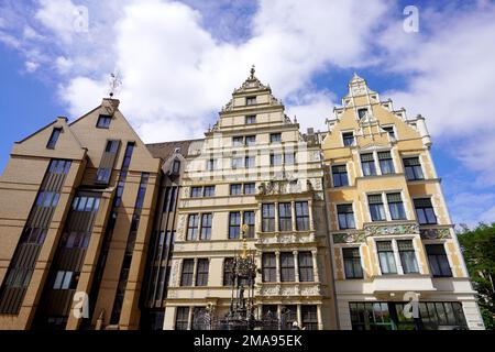 Holzmarkt  with Oskar Winter Fountain in Hanover, Germany Stock Photo