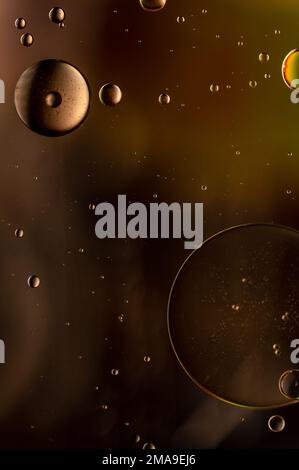 Abstract colorful bubbles. Soft background with intense copper color circles. Stock Photo