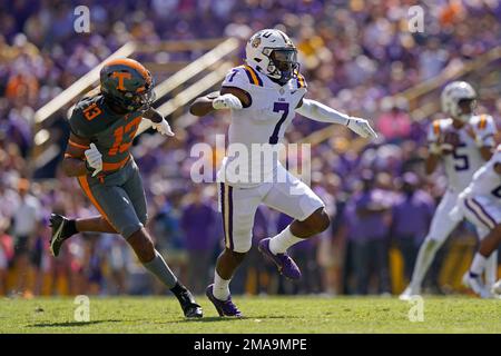 October 22, 2022: Wesley Walker #13 of the Tennessee Volunteers smiles  after making a play during the NCAA football game between the University of  Tennessee Volunteers and the University of Tennessee Martin