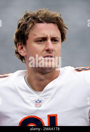 Chicago Bears tight end Jake Tonges (46) during an NFL Preseason football  game against the Seattle