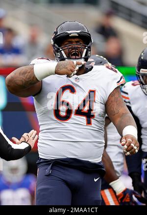 Chicago Bears defensive tackle Mike Pennel Jr. (63) walks off of the field  after an NFL preseason football game against the Cleveland Browns, Saturday  Aug. 27, 2022, in Cleveland. (AP Photo/Kirk Irwin