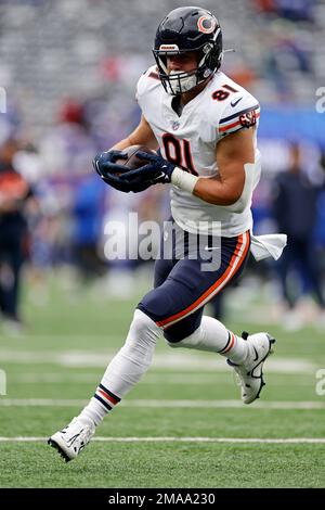 Chicago Bears tight end Jake Tonges catches a pass for a touchdown