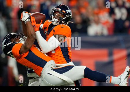 Denver Broncos wide receiver Montrell Washington (12) during an NFL  football game Sunday, Sept. 18, 2022, in Denver. (AP Photo/David Zalubowski  Stock Photo - Alamy