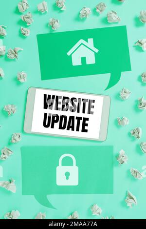Sign displaying Website Update. Conceptual photo keeping the webpage and content up to date and trendy Stock Photo