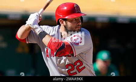 Los Angeles Angels center fielder Mike Trout (27) and shortstop David  Fletcher (22) celebrate a victory during a MLB game against the Washington  Natio Stock Photo - Alamy