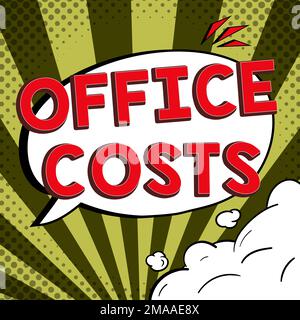 Text caption presenting Office Costs. Word for amount of money paid to landlord to cover expenses on workroom Stock Photo