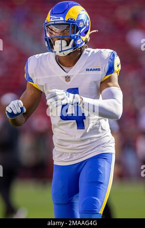 San Francisco 49ers wide receiver Deebo Samuel (19) is upended by Los  Angeles Rams safety Jordan Fuller (4) during the first quarter in San  Francisco Stock Photo - Alamy