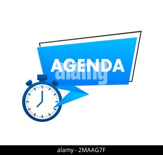 Agenda. business of the day. Business of the meeting. Vector stock illustration. Stock Vector