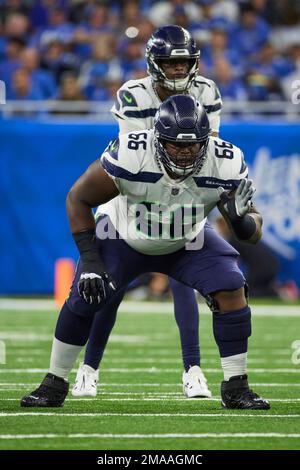 Seattle Seahawks guard Gabe Jackson (66) stands on the field during the  first half of an