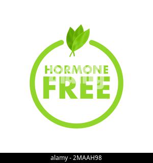 No hormone, great design for any purposes. No added hormones. Natural product. Healthy fresh nutrition. Vector stock illustration Stock Vector