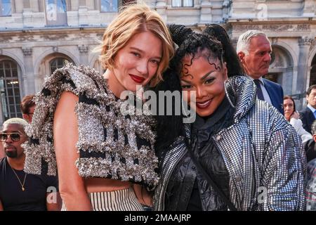 Lea Seydoux and Janet Jackson arrive for the Louis Vuitton ready-to-wear  Spring/Summer 2023 fashion collection presented Tuesday, Oct. 4, 2022 in  Paris. (Photo by Vianney Le Caer/Invision/AP Stock Photo - Alamy