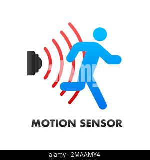 Motion sensor icon. Touch signal. Motion sensor waves. Vector stock ...