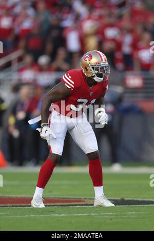 San Francisco 49ers' Tashaun Gipson Sr. takes part during the NFL team's  football training camp in Santa Clara, Calif., Wednesday, July 26, 2023.  (AP Photo/Jeff Chiu Stock Photo - Alamy