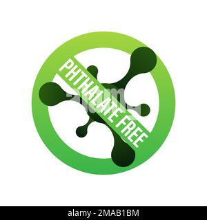 Phthalate free sign, label. Product with no phthalate added icon. Vector stock illustration. Stock Vector