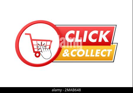 lick and collect banner. Flat style. Website vector icon. Vector stock illustration. Stock Vector