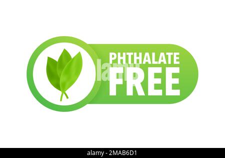 Phthalate free sign, label. Product with no phthalate added icon. Vector stock illustration. Stock Vector