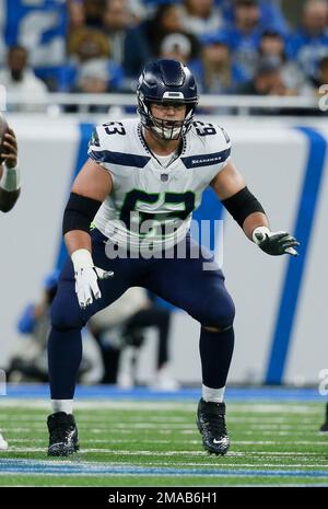 Seattle Seahawks guard Austin Blythe (63) during an NFL football game  against the Arizona Cardinals, Sunday, Oct. 16, 2022, in Seattle, WA. The  Seahawks defeated the Cardinals 19-9. (AP Photo/Ben VanHouten Stock Photo -  Alamy