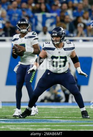 Seattle Seahawks offensive lineman Austin Blythe (63) walks off the field  after the Seahawks defeat the Arizona Cardinals 31-21 in an NFL football  game, Sunday, Nov. 6, 2022, in Glendale, Ariz. Seahawks