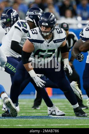 Seattle Seahawks guard Austin Blythe (63) blocks for quarterback