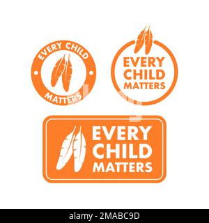 Every Child Matters. National Day of Truth and Reconciliation. Vector stock illustration. Stock Vector