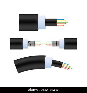 Fiber optic cable. High Speed Internet. Vector stock illustration. Stock Vector
