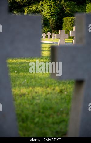 27.05.2016, Croatia, Zagreb, Zagreb - Graves of German soldiers (4000 in total) in Mirogoj Multi-denominational Central Cemetery. 00A160527D123CAROEX. Stock Photo