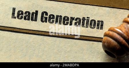 Lead Generation, words the chapter heading title at the start of page  Business Concept, Education Concept Stock Photo