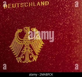 01.12.2022, Germany, Bremen, Bremen - German biometric passport. 00A221201D588CAROEX.JPG [MODEL RELEASE: NOT APPLICABLE, MODEL RELEASE: NOT APPLICABLE Stock Photo