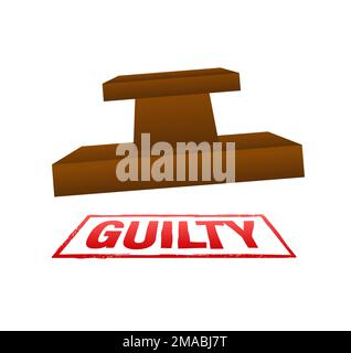 Grunge rubber stamp. Stamping Guilty. Vector stock illustration. Stock Vector