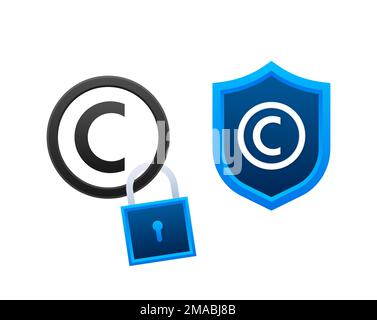 Copyright, trademark. Intellectual property sign, label. Vector stock illustration. Stock Vector