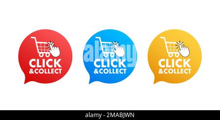 lick and collect banner. Flat style. Website vector icon. Vector stock illustration. Stock Vector