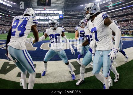 Dallas Cowboys safety Israel Mukuamu (24) in action during an NFL football  game against the Washington Commanders, Sunday, Oct. 2, 2022, in Arlington.  (AP Photo/Tyler Kaufman Stock Photo - Alamy