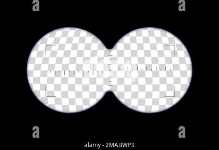Binoculars spy view. Telescope aim sight, periscope lens view. Vector isolated illustration Stock Vector