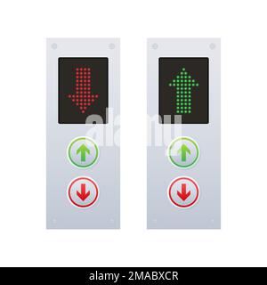Button call elevator, lift. Finger on the button. Vector stock illustration. Stock Vector